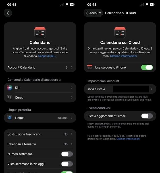 Attivare sincronizzazione calendario iPhone
