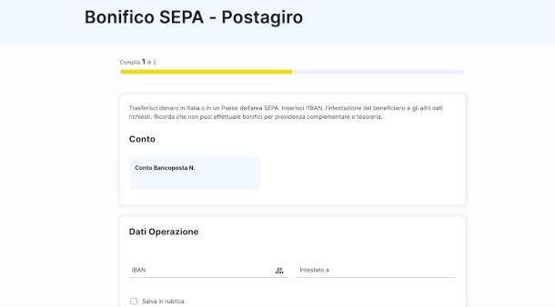 schermata Postagiro su sito Poste