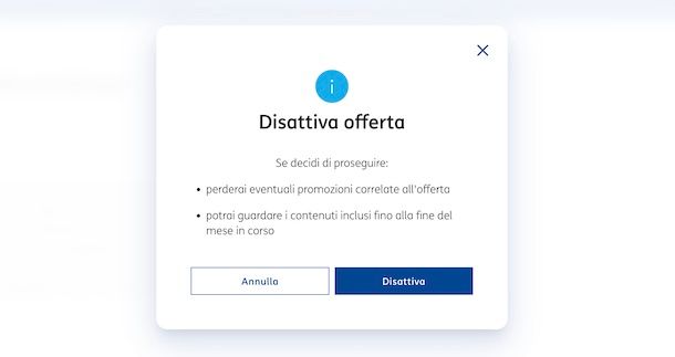 Disattivare TIMVISION
