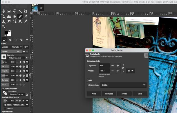 funzione Scala Livello GIMP