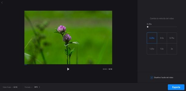 Come fare slow motion con Clideo