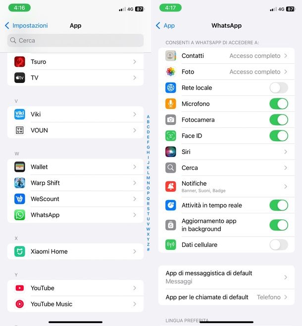 come spegnere Internet solo su WhatsApp iPhone