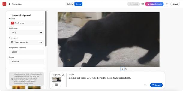 Adobe Firefly animare foto