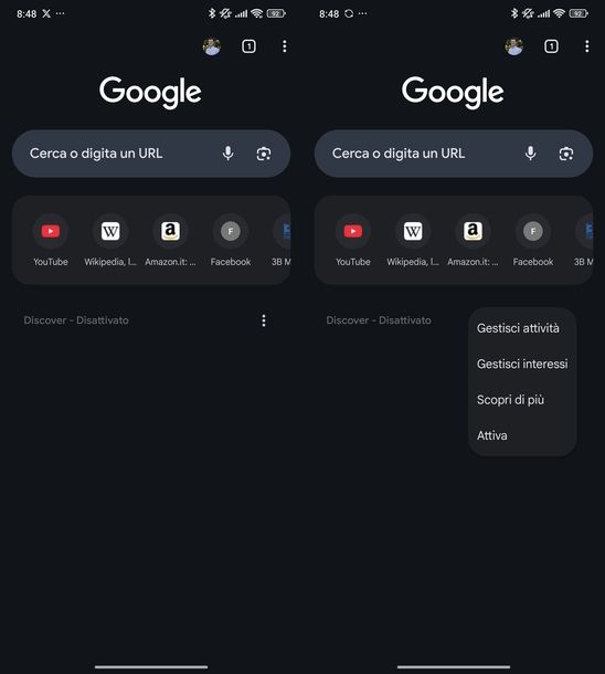 Attivare notizie Google Chrome Android