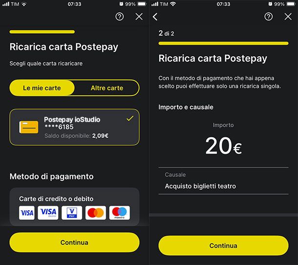 Come ricaricare carta prepagata ioStudio da smartphone