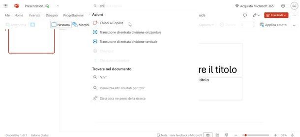 Utilizzare l'AI integrata in PowerPoint