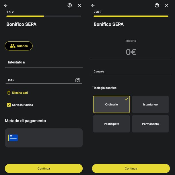 bonifico da app Poste Italiane