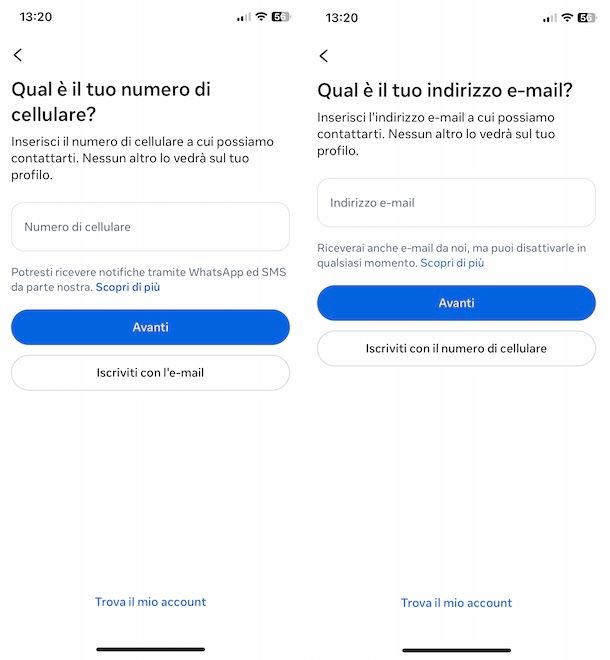 Creare un profilo Facebook senza numero di telefono
