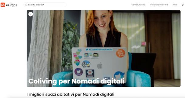 home page sito coliving