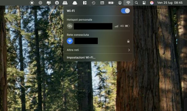 Attivare Wi-Fi barra dei menu macOS