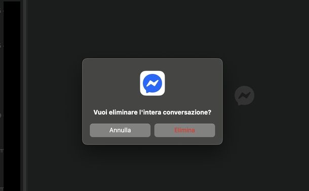 Eliminare conversazione Messenger Windows