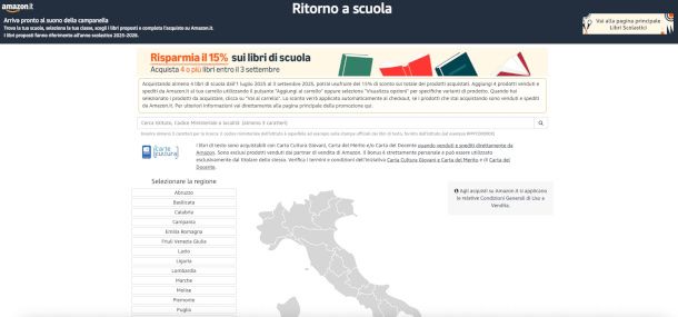 home page sito Ritorno a scuola Amazon