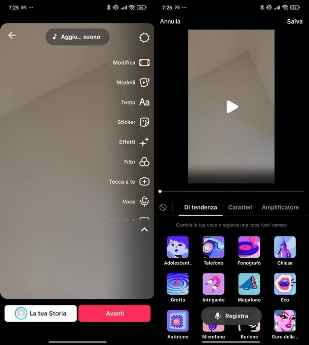 Cambiare voce TikTok effetti vocali