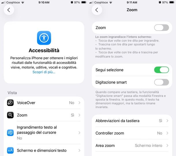 Come disattivare zoom iPhone