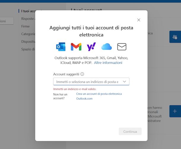 Cambiare indirizzo email Outlook Windows