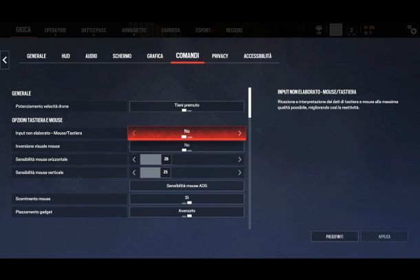 Migliori impostazioni Rainbow Six Siege console