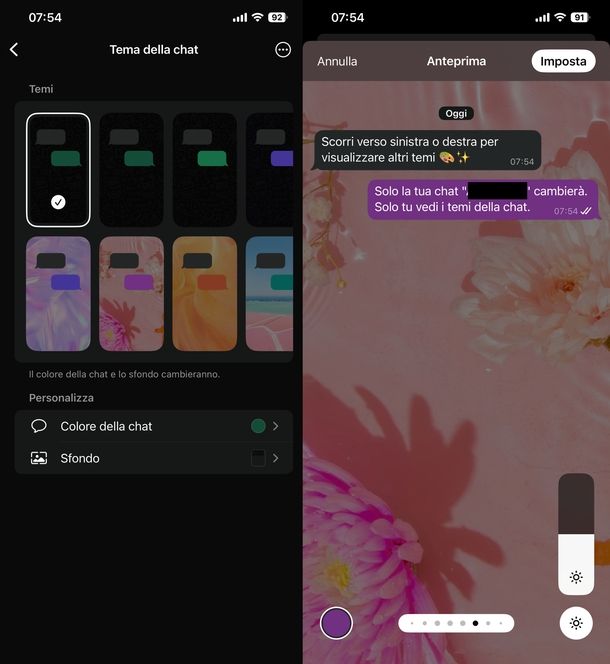Mettere sfondi diversi WhatsApp iPhone