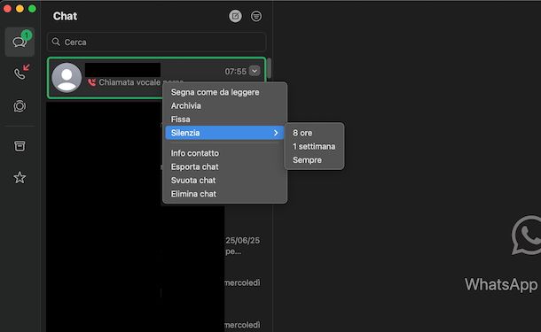 Silenziare contatto WhatsApp macOS