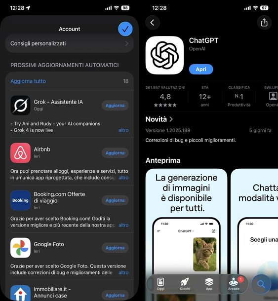 Aggiornare app ChatGPT iOS