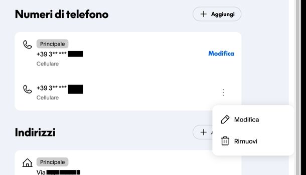 Cambiare numero di telefono PayPal Web