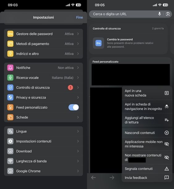 Attivare notizie Google Chrome iPhone