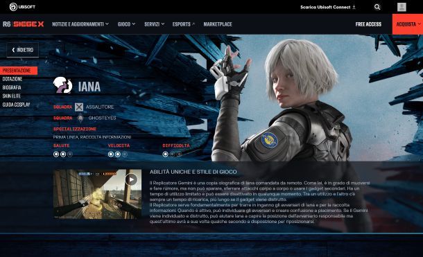 Migliori operatori Rainbow Six Siege Iana