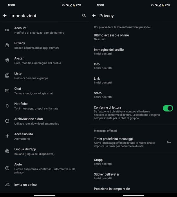 Conferme lettura Android