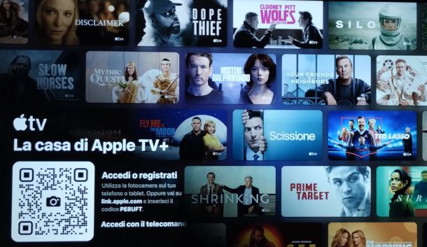 accesso app Apple TV da Smart TV