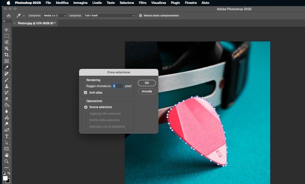 tracciato con penna su Photoshop