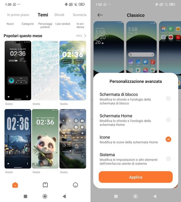 Temi Xiaomi cambiare icone app