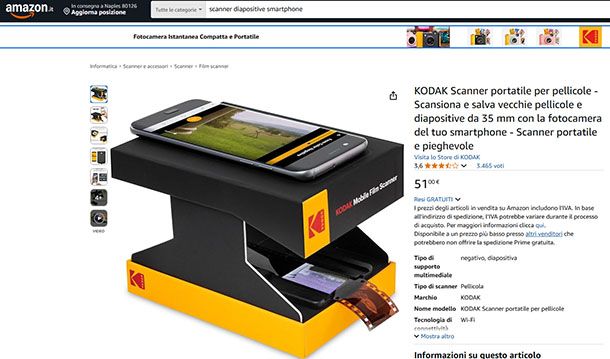Scanner diapositive portatile
