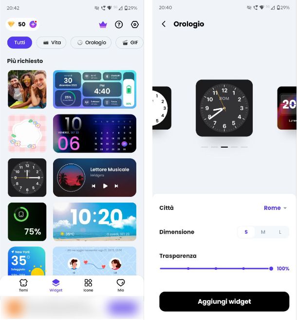 Widget e Temi iWidgets