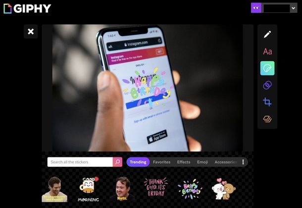 Creare GIF GIPHY