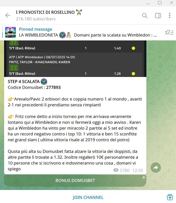 pronostici di rosellino