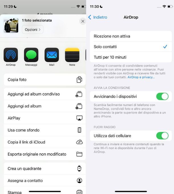 airdrop trasferire