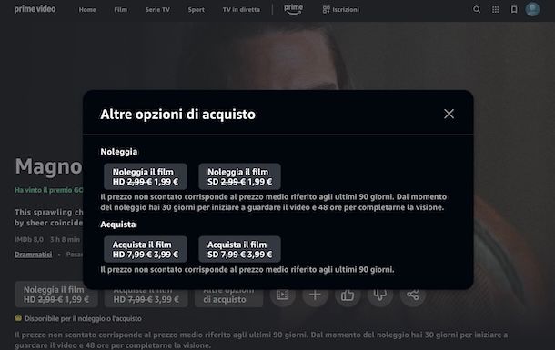 Noleggiare film su Prime Video