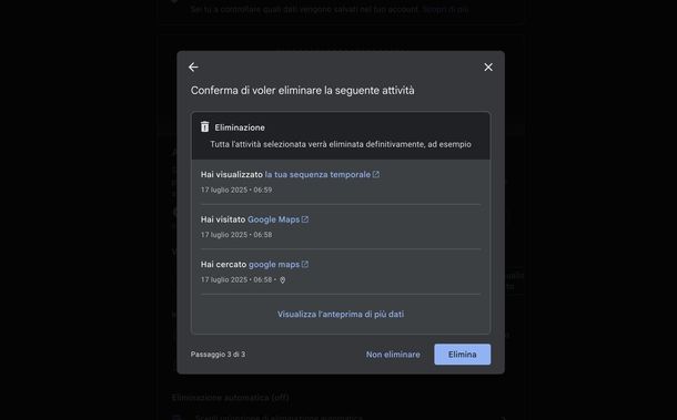 Cancellare cronologia Google PC