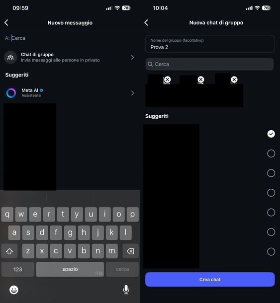 Creare gruppo Instagram iOS
