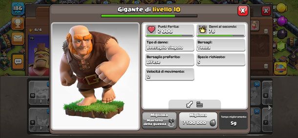 Scheda informativa del guerriero Gigante