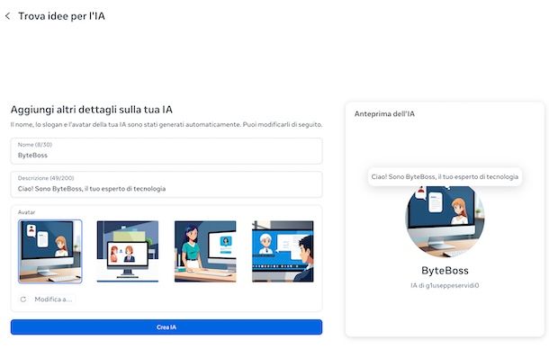 Chat personalizzata AI