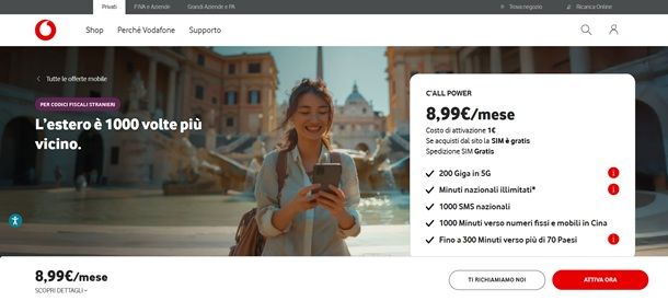 vodafone estero