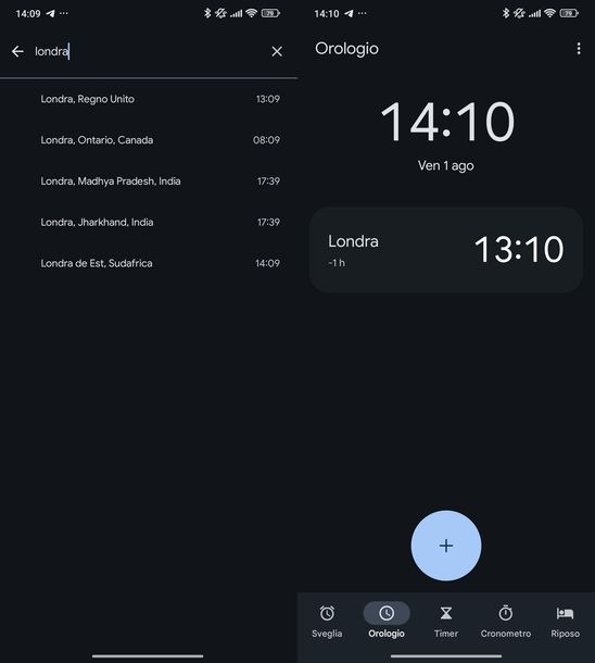 Impostare ora Android
