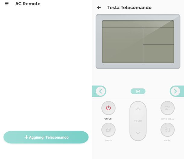 schermate app Telecomando Universale CA