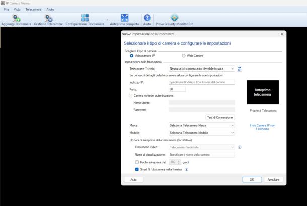 interfaccia IP Camera viewer