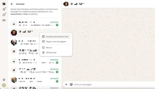 Recuperare chat archiviate WhatsApp