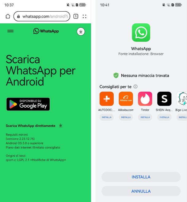 Come aggiornare WhatsApp su Huawei senza Play Store
