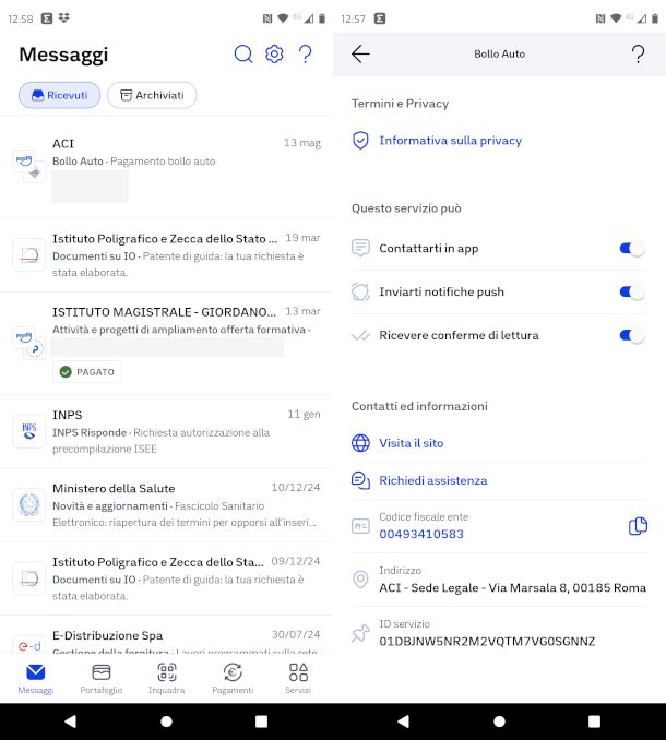 schermate pagamento bollo app IO