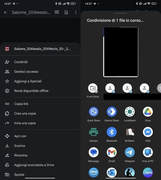 Mandare documenti PDF Google Drive Android