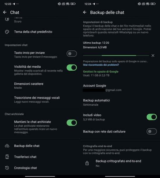 Backup chat WhatsApp Android