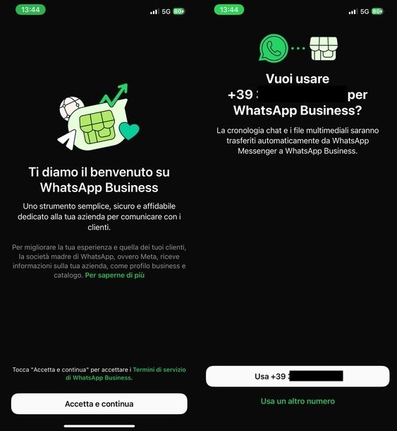 Configurare WhatsApp Business iOS